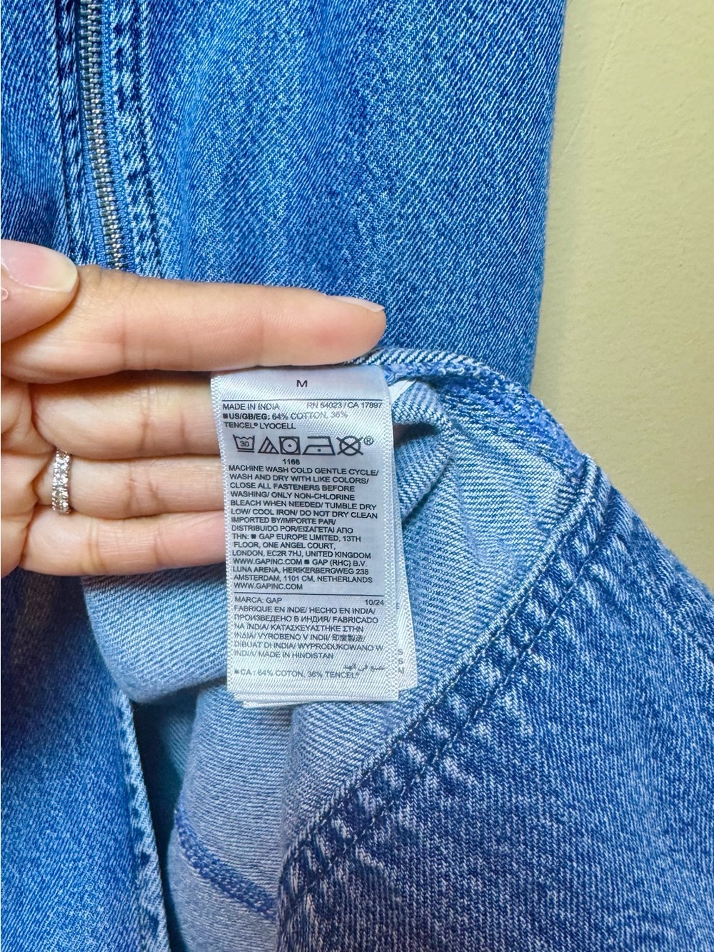 GAP UltraSoft Denim Zip-Front Maxi Dress Medium Wash Size M - Picture 11 of 15